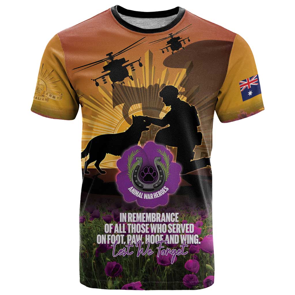 Animal War Heroes Australia ANZAC Day T Shirt We Will Always Remember Them