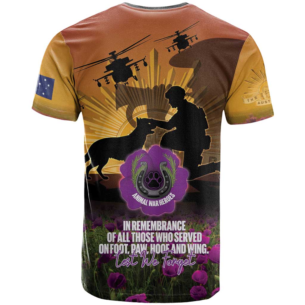 Animal War Heroes Australia ANZAC Day T Shirt We Will Always Remember Them