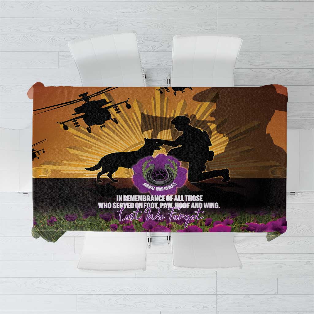 Animal War Heroes Australia ANZAC Day Tablecloth We Will Always Remember Them