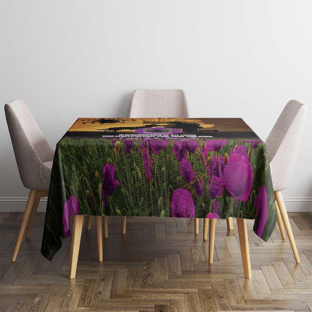 Animal War Heroes Australia ANZAC Day Tablecloth We Will Always Remember Them
