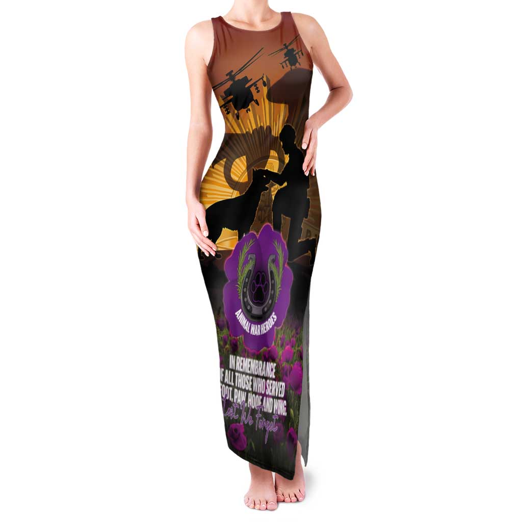 Animal War Heroes Australia ANZAC Day Tank Maxi Dress We Will Always Remember Them