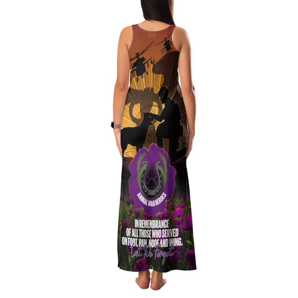 Animal War Heroes Australia ANZAC Day Tank Maxi Dress We Will Always Remember Them