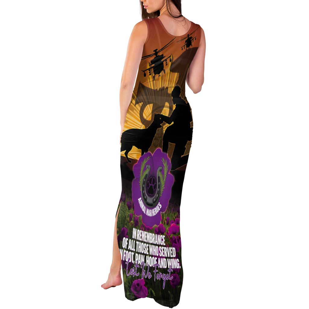 Animal War Heroes Australia ANZAC Day Tank Maxi Dress We Will Always Remember Them