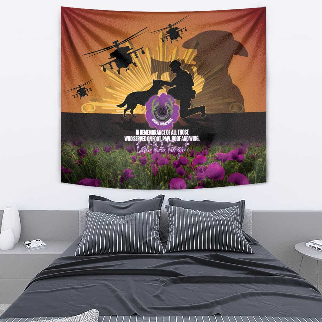 Animal War Heroes Australia ANZAC Day Tapestry We Will Always Remember Them