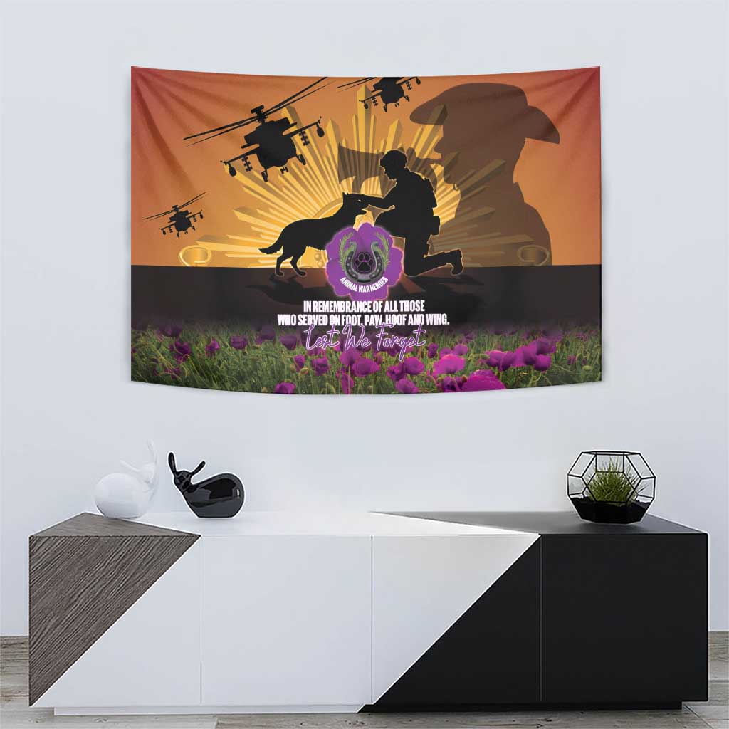 Animal War Heroes Australia ANZAC Day Tapestry We Will Always Remember Them