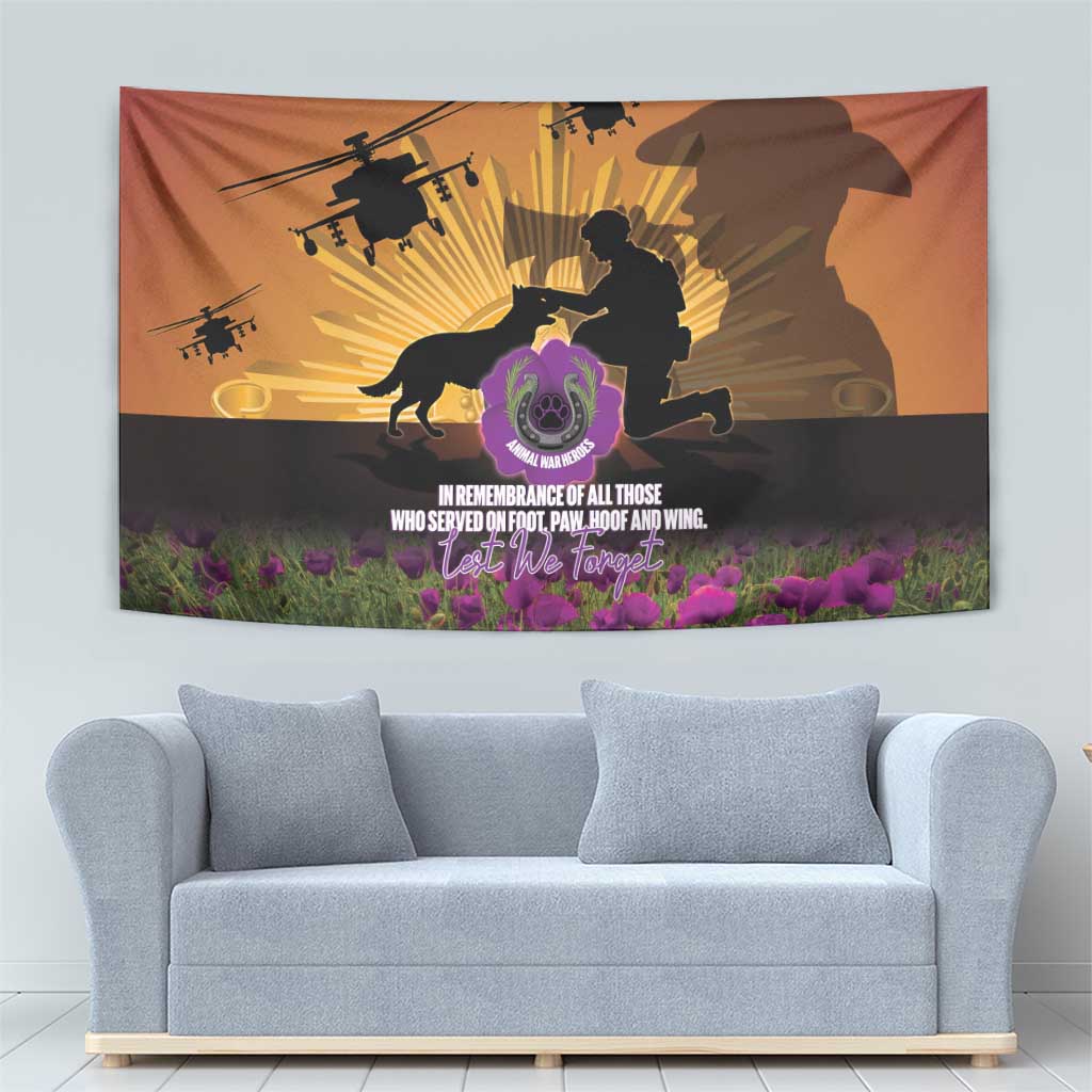 Animal War Heroes Australia ANZAC Day Tapestry We Will Always Remember Them
