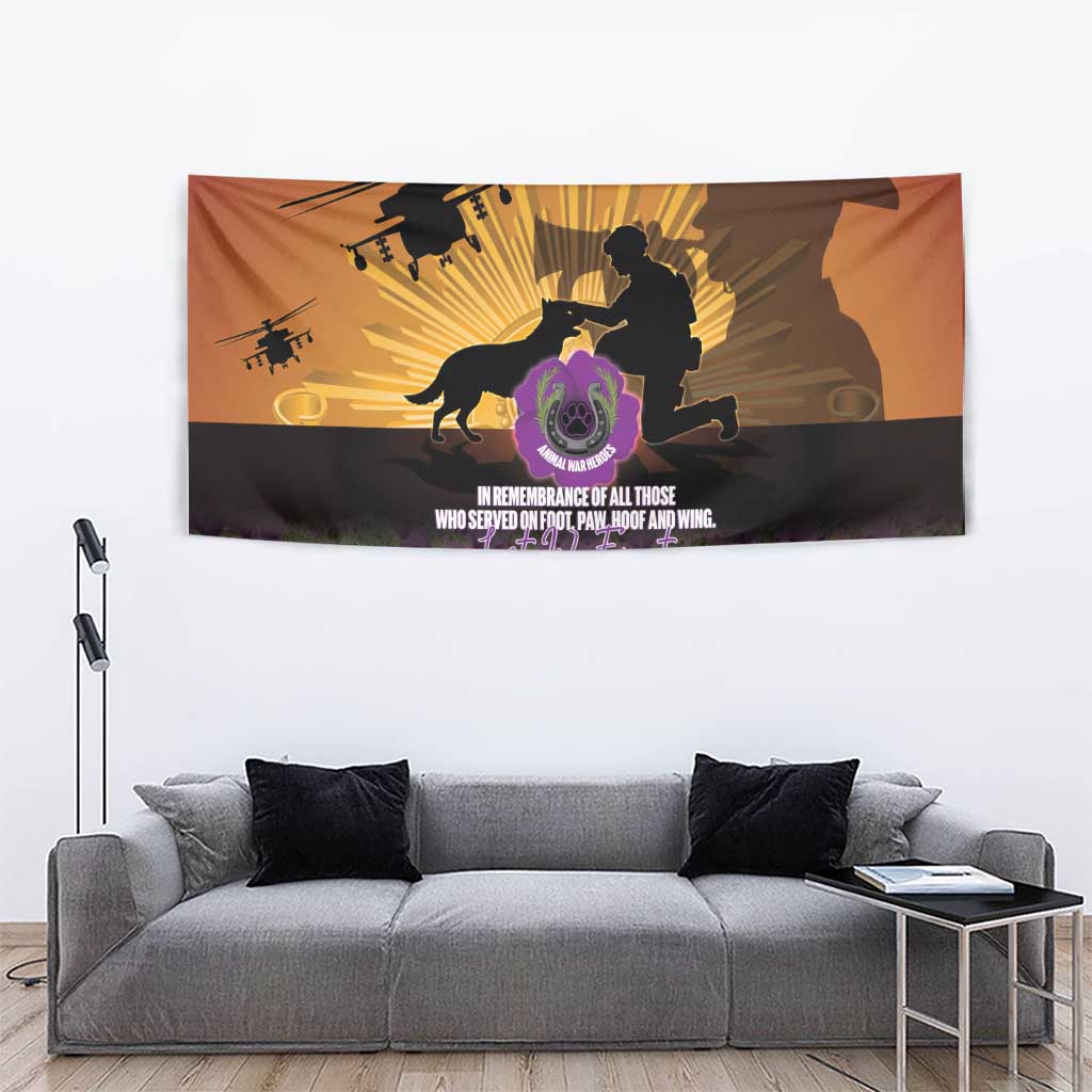 Animal War Heroes Australia ANZAC Day Tapestry We Will Always Remember Them