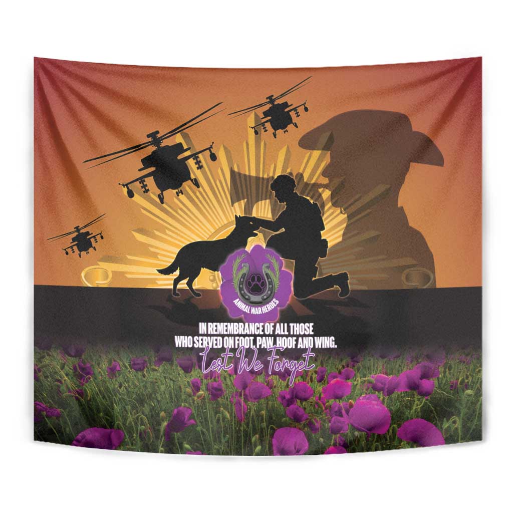 Animal War Heroes Australia ANZAC Day Tapestry We Will Always Remember Them