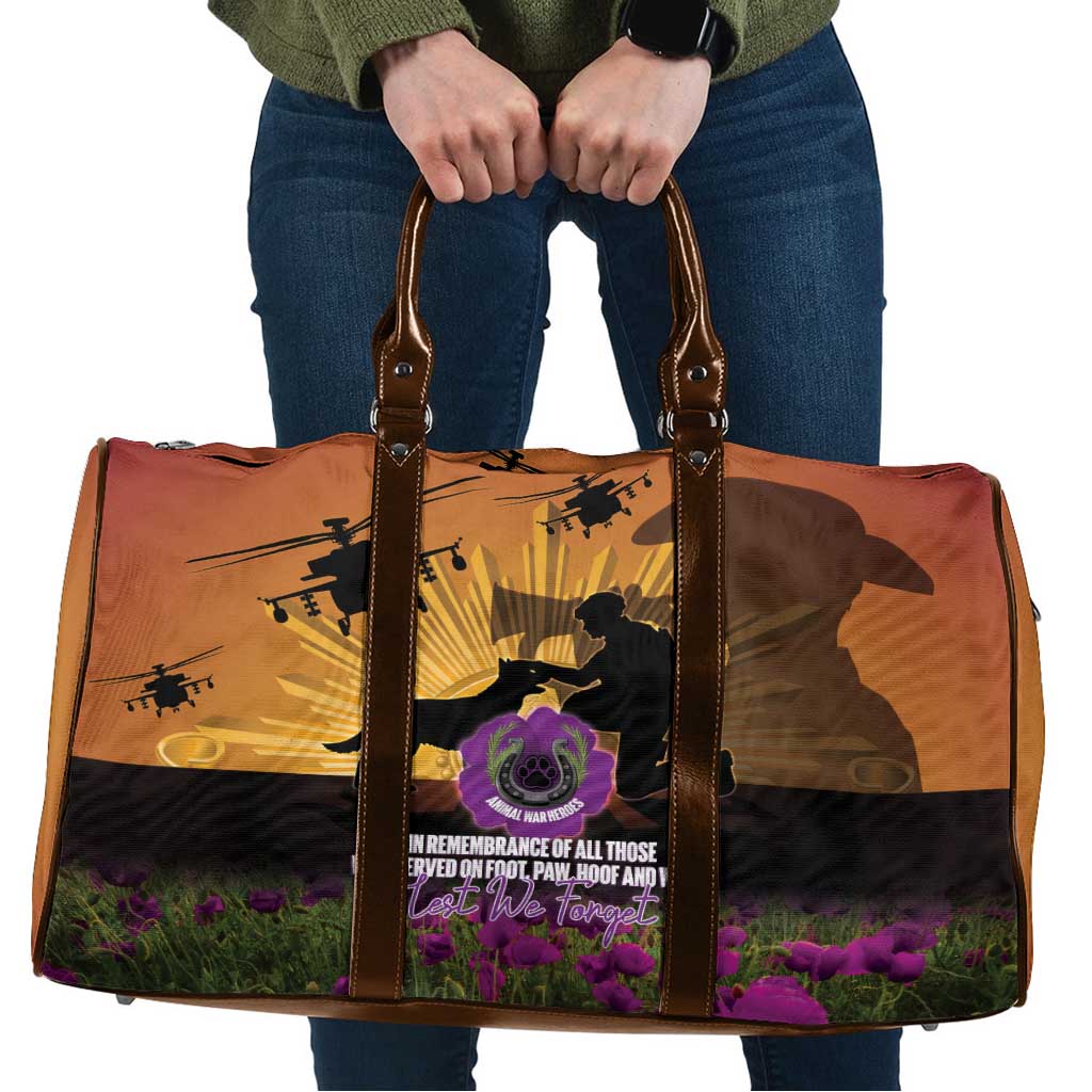 Animal War Heroes Australia ANZAC Day Travel Bag We Will Always Remember Them