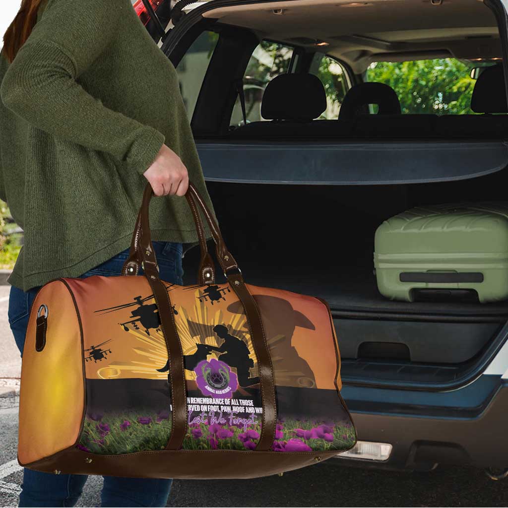 Animal War Heroes Australia ANZAC Day Travel Bag We Will Always Remember Them