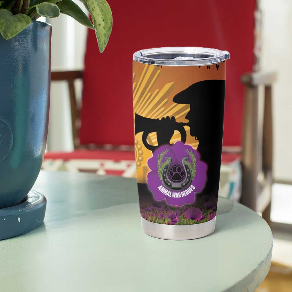 Animal War Heroes Australia ANZAC Day Tumbler Cup We Will Always Remember Them