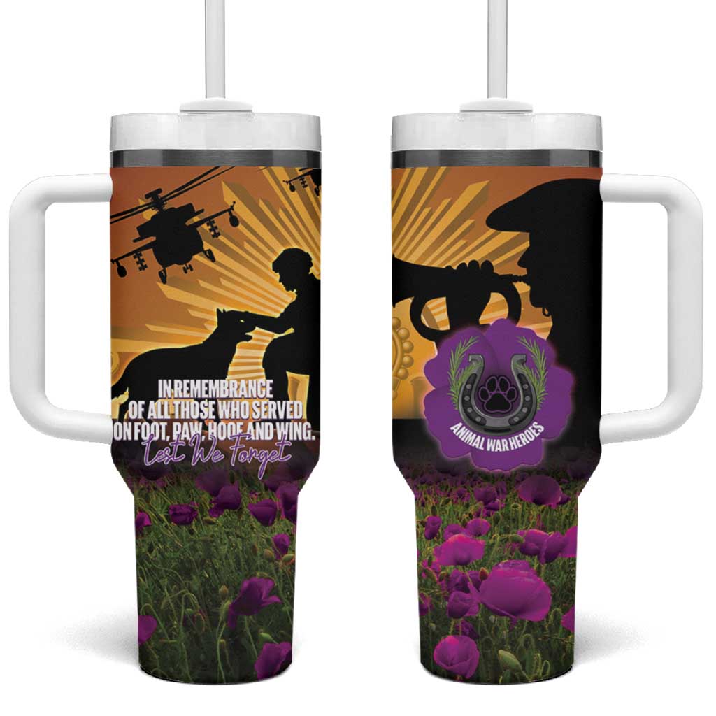 Animal War Heroes Australia ANZAC Day Tumbler With Handle We Will Always Remember Them