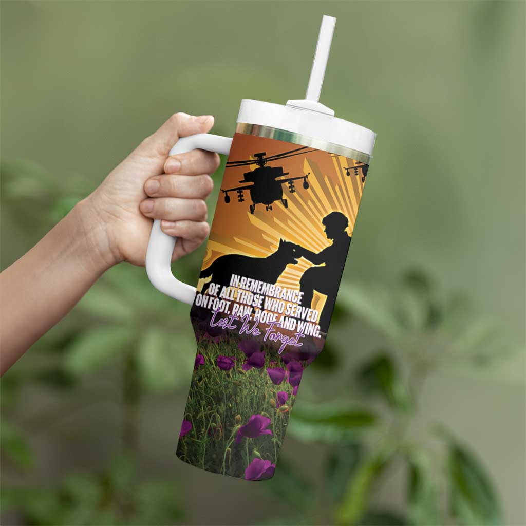 Animal War Heroes Australia ANZAC Day Tumbler With Handle We Will Always Remember Them