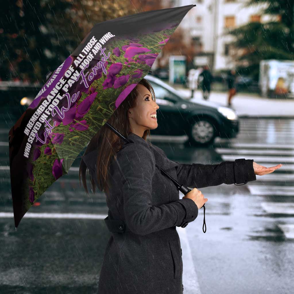 Animal War Heroes Australia ANZAC Day Umbrella We Will Always Remember Them