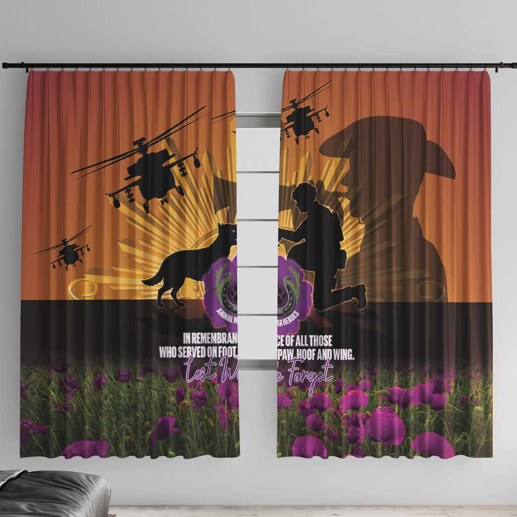 Animal War Heroes Australia ANZAC Day Window Curtain We Will Always Remember Them