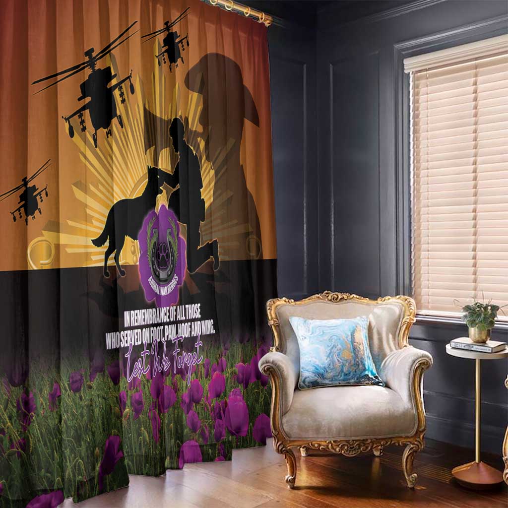 Animal War Heroes Australia ANZAC Day Window Curtain We Will Always Remember Them