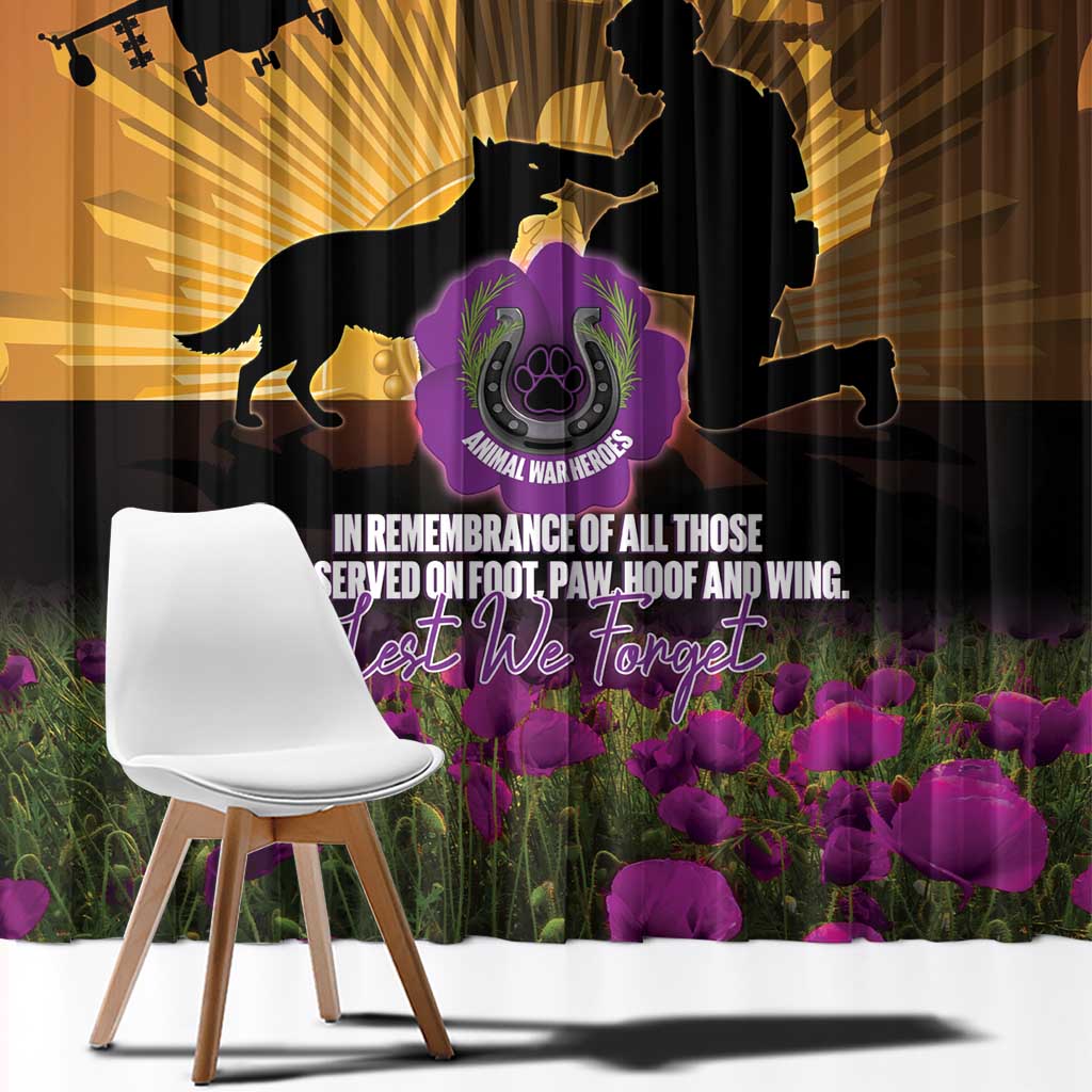 Animal War Heroes Australia ANZAC Day Window Curtain We Will Always Remember Them