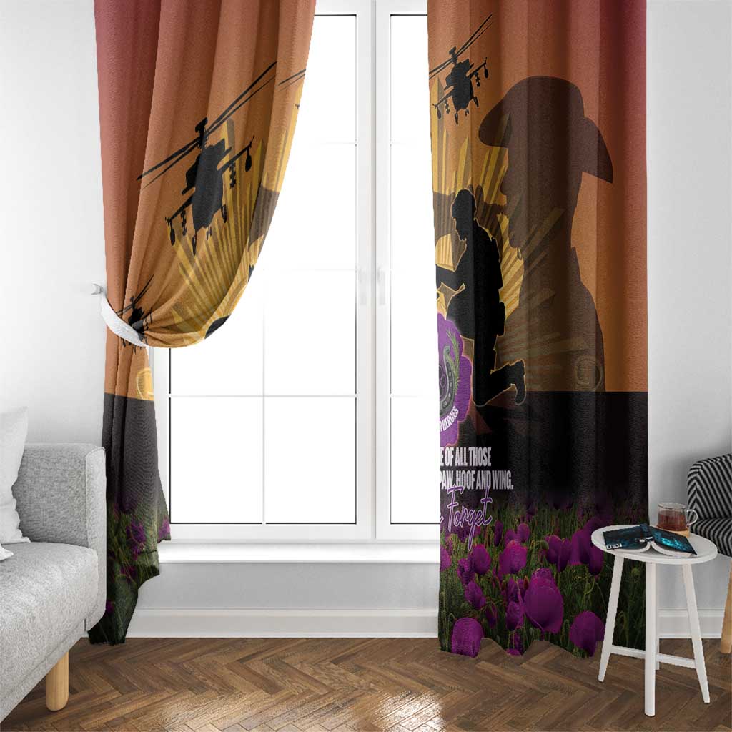 Animal War Heroes Australia ANZAC Day Window Curtain We Will Always Remember Them