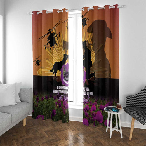 Animal War Heroes Australia ANZAC Day Window Curtain We Will Always Remember Them