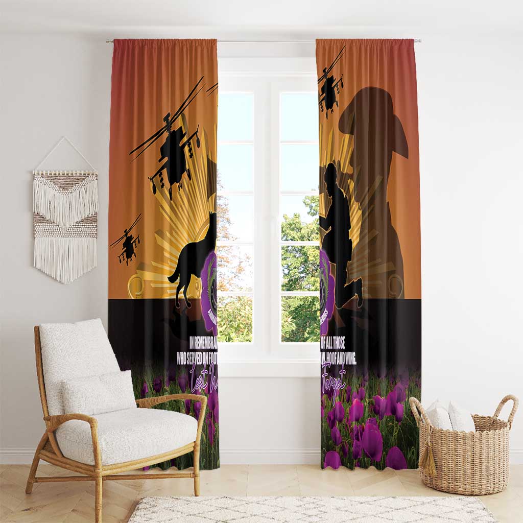 Animal War Heroes Australia ANZAC Day Window Curtain We Will Always Remember Them