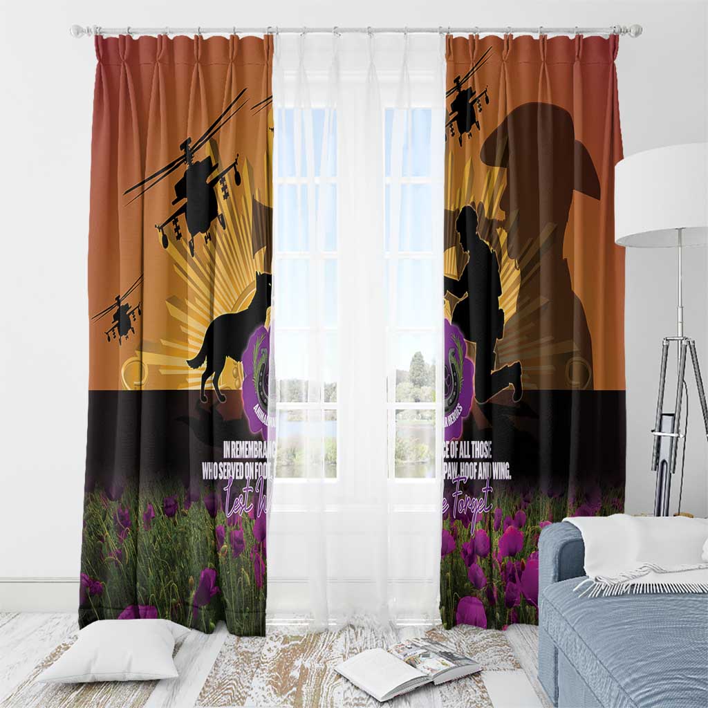 Animal War Heroes Australia ANZAC Day Window Curtain We Will Always Remember Them
