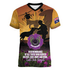 Animal War Heroes Australia ANZAC Day Women V-Neck T-Shirt We Will Always Remember Them