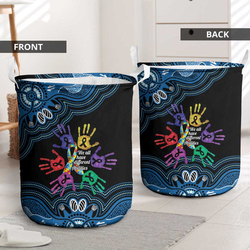 Autism Awareness Australia Indigenous Laundry Basket We All Have Different Abilities