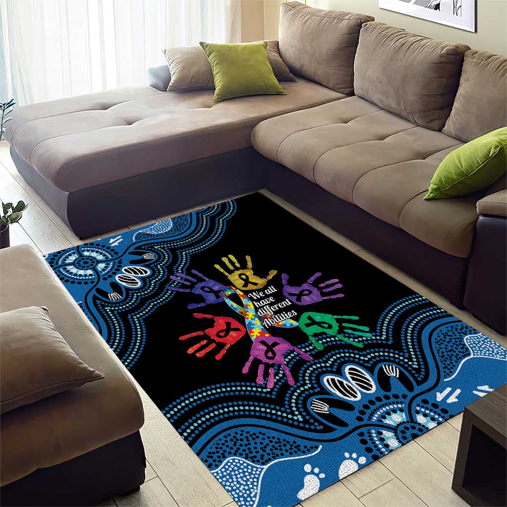 Autism Awareness Australia Indigenous Area Rug We All Have Different Abilities
