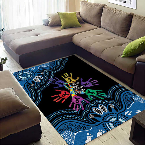 Autism Awareness Australia Indigenous Area Rug We All Have Different Abilities