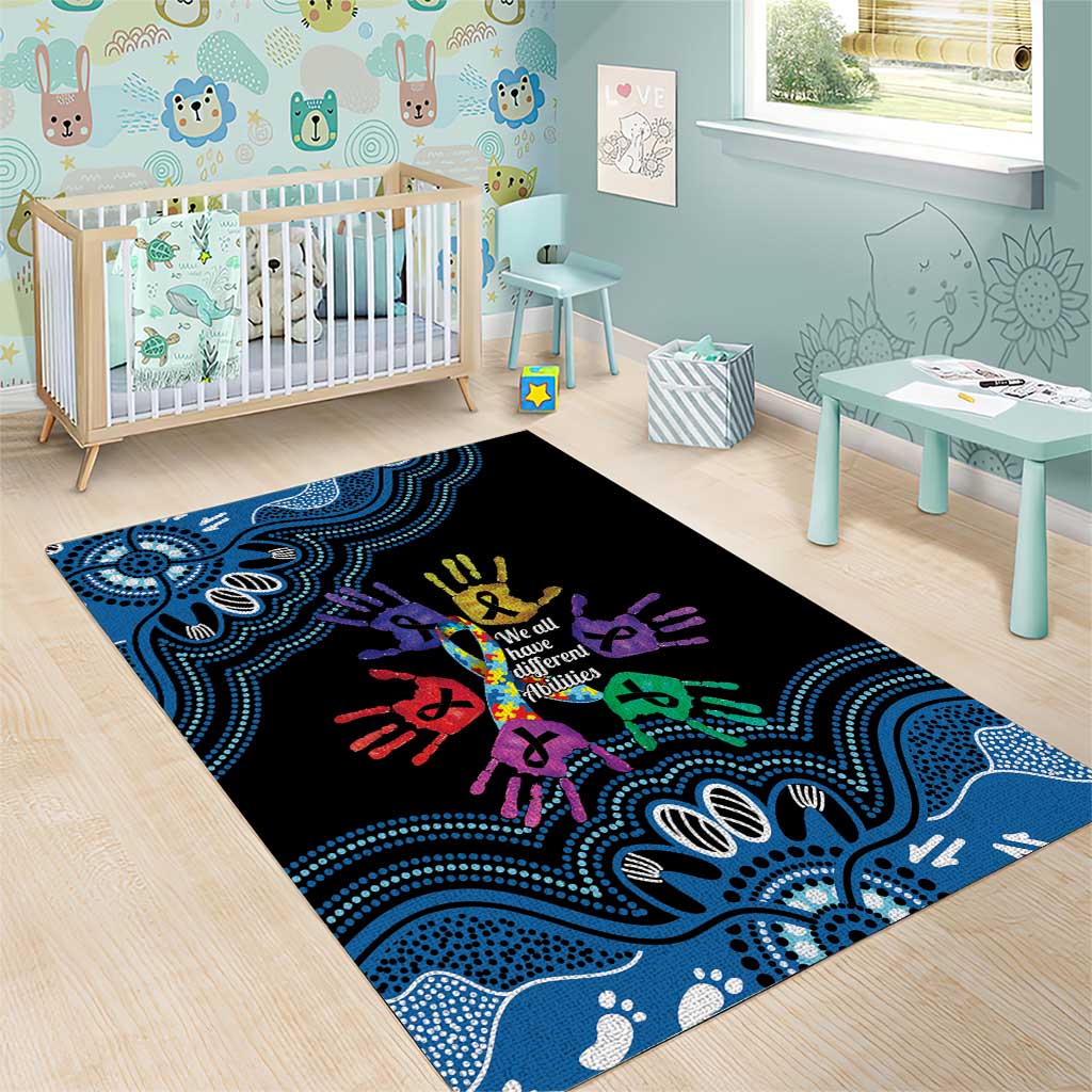 Autism Awareness Australia Indigenous Area Rug We All Have Different Abilities