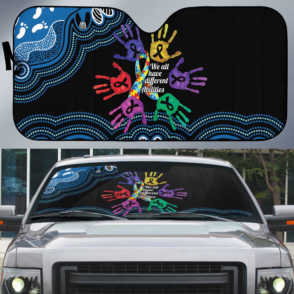Autism Awareness Australia Indigenous Auto Sun Shade We All Have Different Abilities