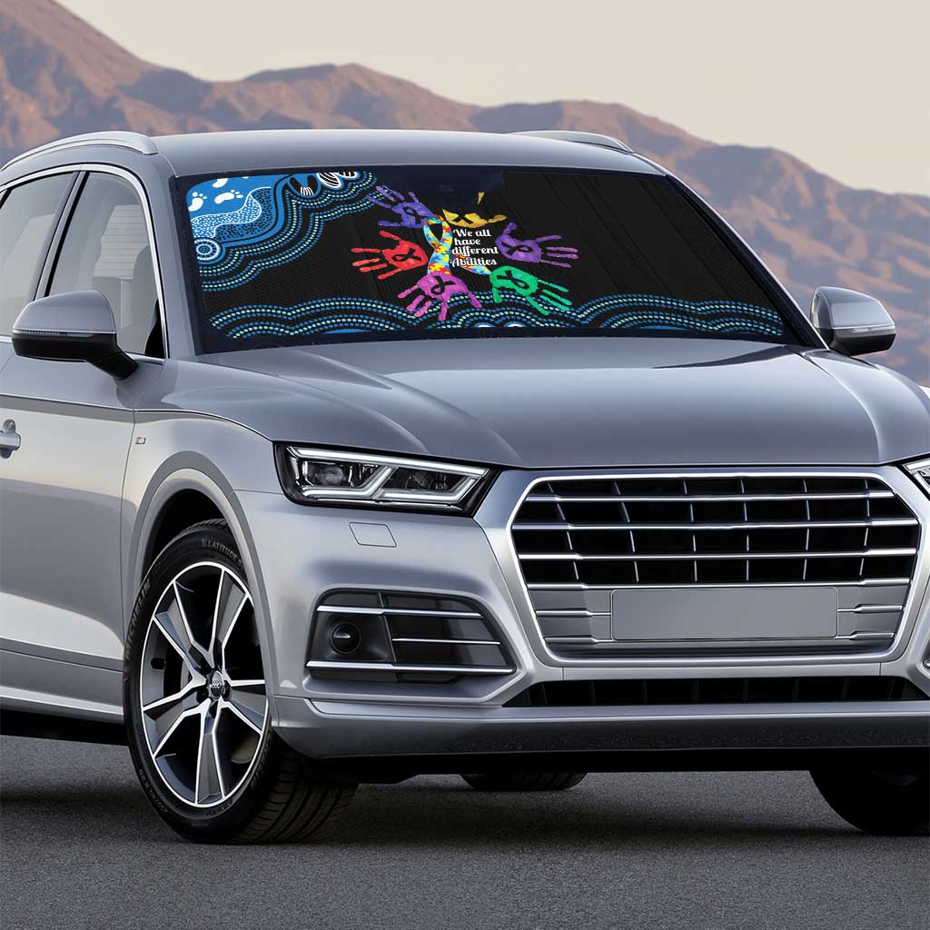 Autism Awareness Australia Indigenous Auto Sun Shade We All Have Different Abilities