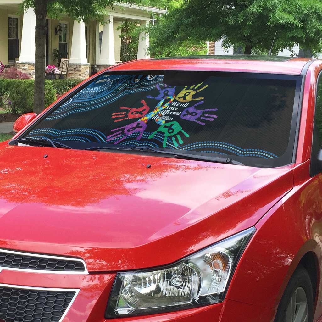 Autism Awareness Australia Indigenous Auto Sun Shade We All Have Different Abilities