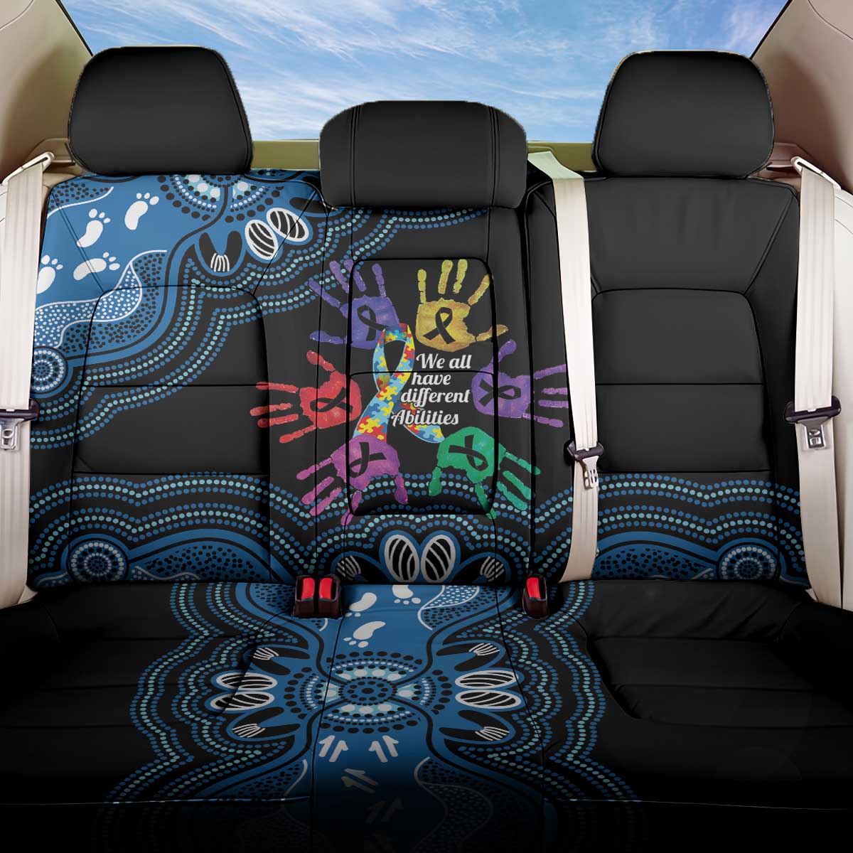 Autism Awareness Australia Indigenous Back Car Seat Cover We All Have Different Abilities