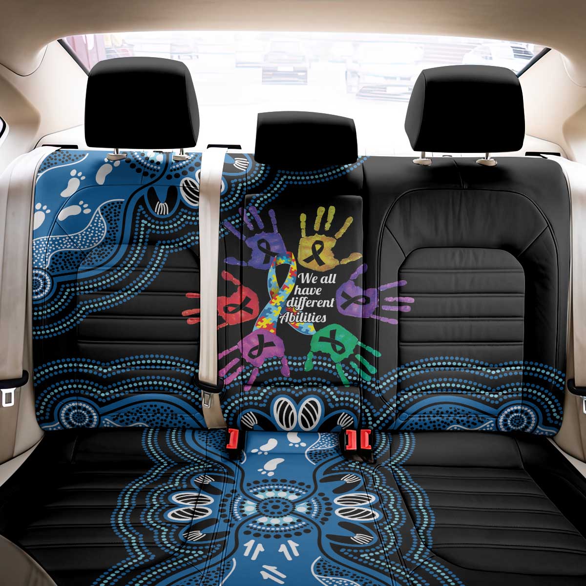 Autism Awareness Australia Indigenous Back Car Seat Cover We All Have Different Abilities