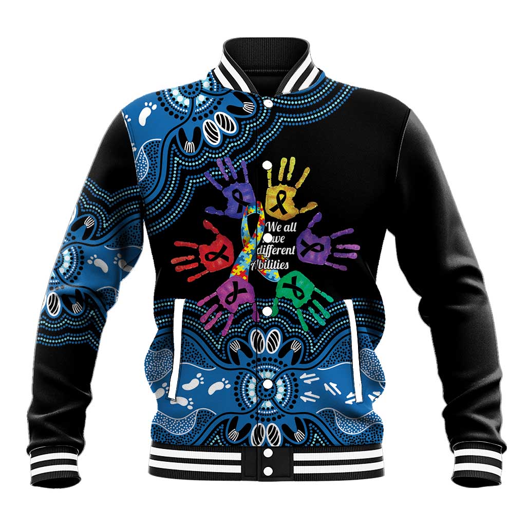 Autism Awareness Australia Indigenous Baseball Jacket We All Have Different Abilities