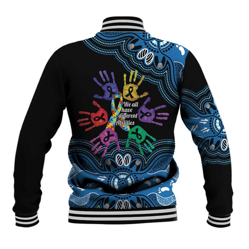 Autism Awareness Australia Indigenous Baseball Jacket We All Have Different Abilities
