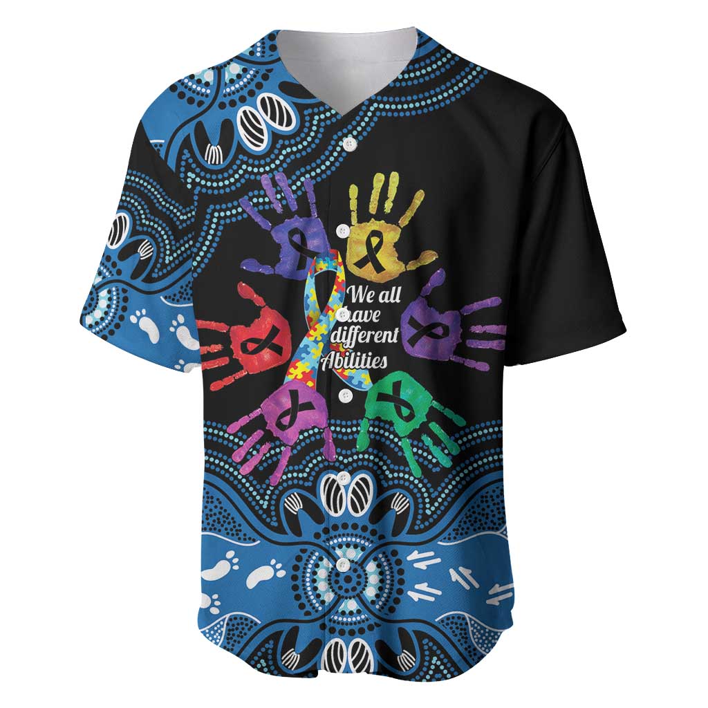 Autism Awareness Australia Indigenous Baseball Jersey We All Have Different Abilities