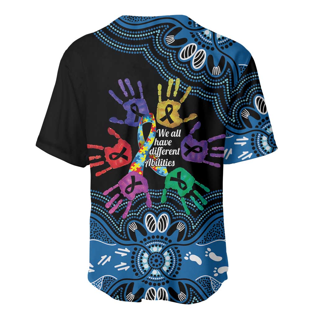 Autism Awareness Australia Indigenous Baseball Jersey We All Have Different Abilities