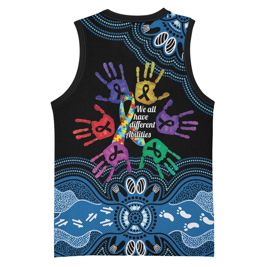 Autism Awareness Australia Indigenous Basketball Jersey We All Have Different Abilities