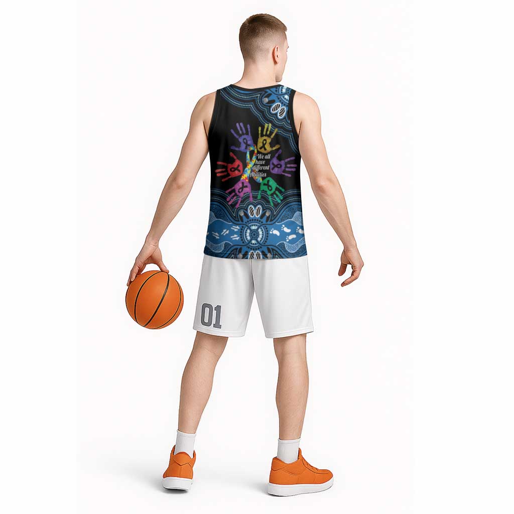 Autism Awareness Australia Indigenous Basketball Jersey We All Have Different Abilities