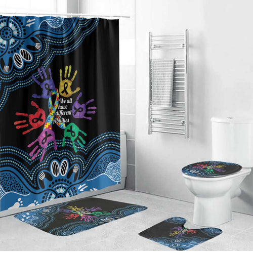 Autism Awareness Australia Indigenous Bathroom Set We All Have Different Abilities
