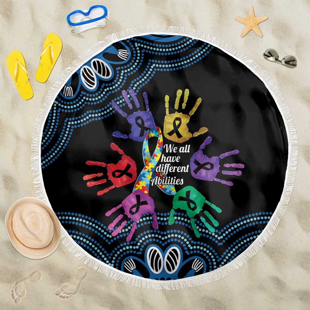 Autism Awareness Australia Indigenous Beach Blanket We All Have Different Abilities