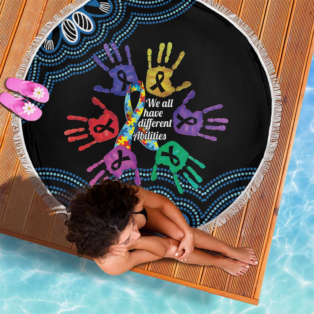 Autism Awareness Australia Indigenous Beach Blanket We All Have Different Abilities
