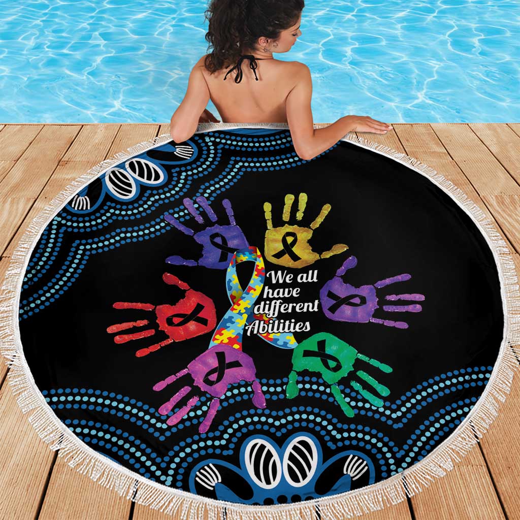 Autism Awareness Australia Indigenous Beach Blanket We All Have Different Abilities