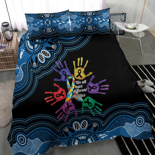 Autism Awareness Australia Indigenous Bedding Set We All Have Different Abilities