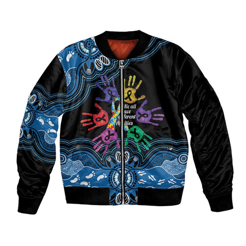 Autism Awareness Australia Indigenous Bomber Jacket We All Have Different Abilities
