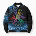 Autism Awareness Australia Indigenous Bomber Puffer Jacket We All Have Different Abilities