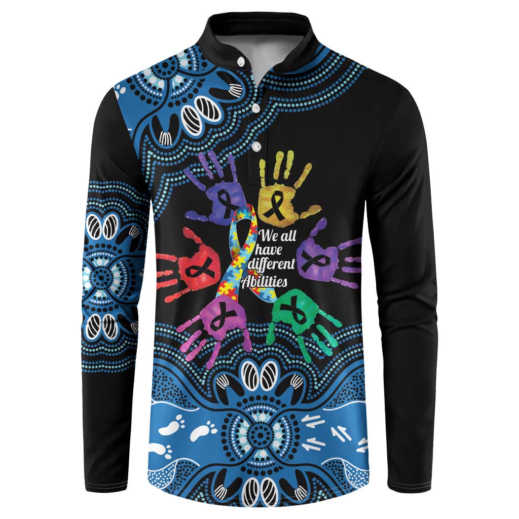 Autism Awareness Australia Indigenous Button Sweatshirt We All Have Different Abilities