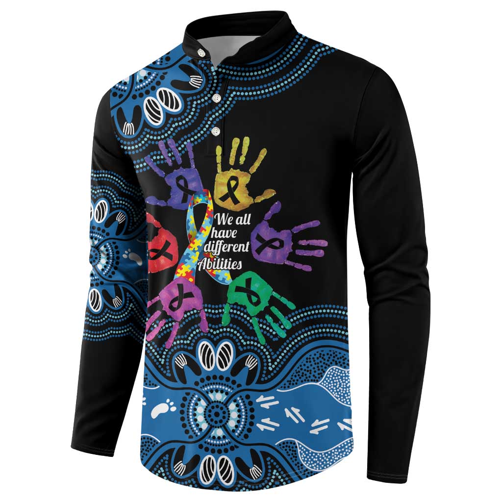 Autism Awareness Australia Indigenous Button Sweatshirt We All Have Different Abilities